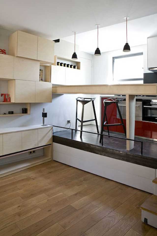 Micro Apartment in Paris living room