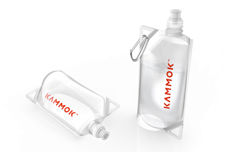 Flexible transparent water bottles of the Kammok Glider Rain Tarp and Weather Relief Shelter
