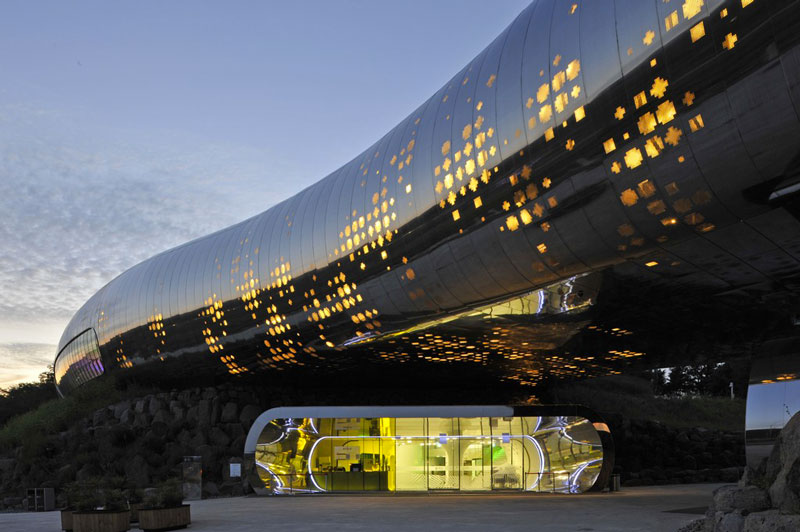 Exterior design of the Jeongok Museum South Korea Prehistory Museum by X-TU Architects