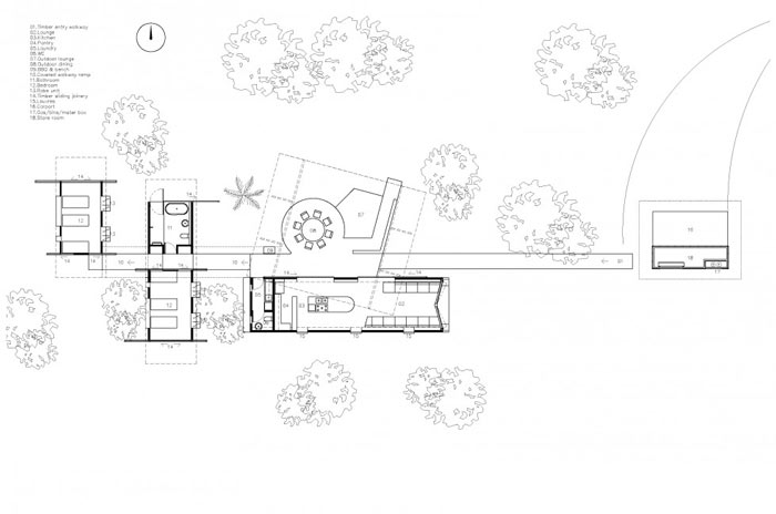 Floor plans of the Drew House by Simon Hills of Anthill Constructions