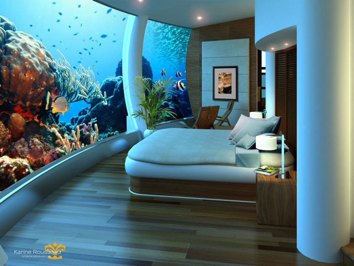 Bedroom at the Poseidon Undersea Resort in Fiji