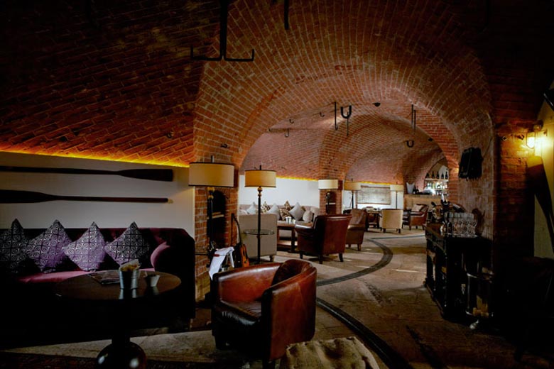 Lounge at the Spitbank Fort Hotel on the coast of Portsmouth England