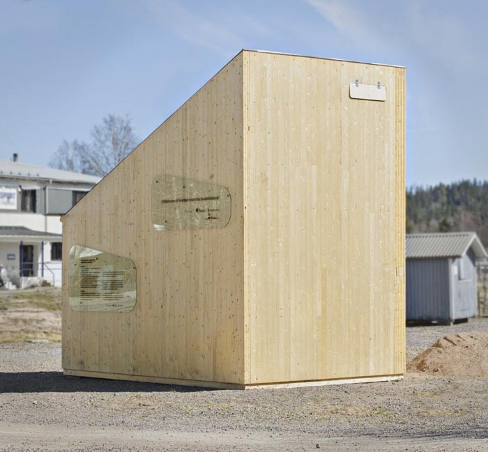 Exterior design of theMicro Cottage for Students at Virserum Art Museum Sweden