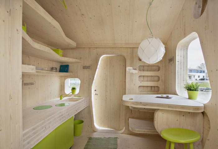 Interior design of the Micro Cottage for Students at Virserum Art Museum Sweden