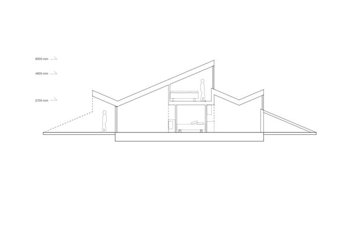 Floor plan of the Mountain Hill Ski Cabin by Fantastic Norway Architects