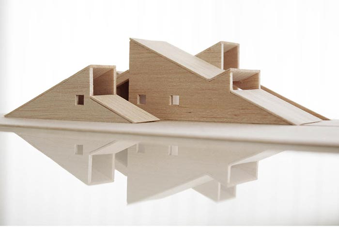 Maquette of the Mountain Hill Ski Cabin by Fantastic Norway Architects