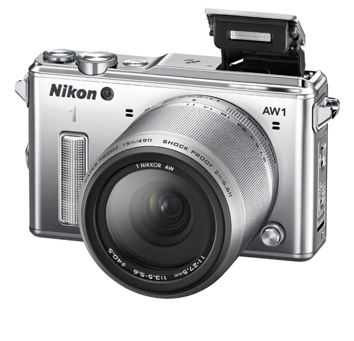 Silver Nikon 1 AW1 Waterproof Shockproof Digital Camera