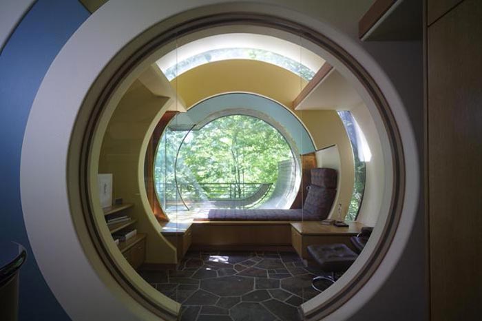 Lounge at a Treehouse Mansion in Portland, Oregon by Robert Harvey Oshatz