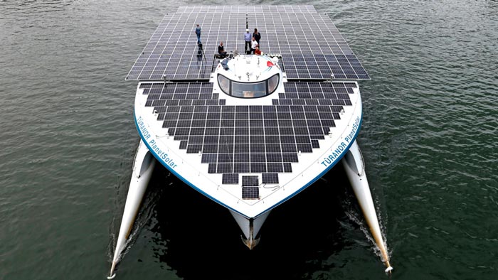 Turanor PlanetSolar World Largest Solar Powered Ship view from the top