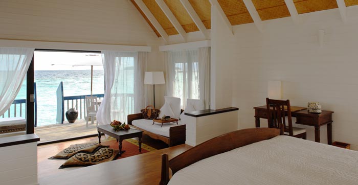 Interior design of a room at Cocoa Island Resort