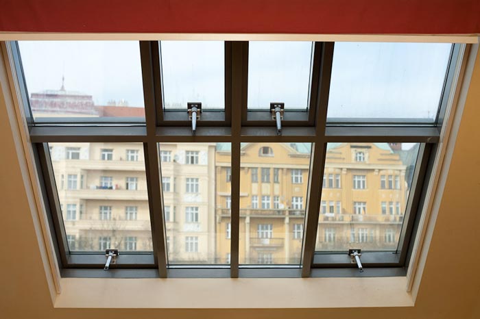 Sky window in a private apartment at Czech Inn Hostel in Prague