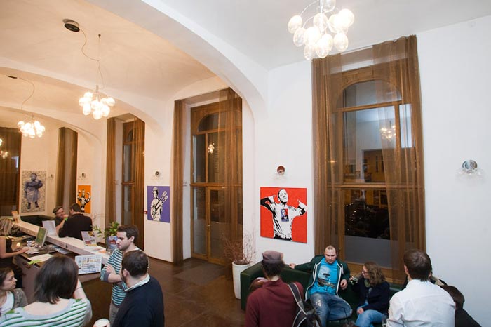 Reception area of Czech Inn Hostel in Prague