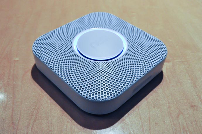 Side and top view of the Nest Protect - A Smoke Alarm and Carbon Monoxide Detector