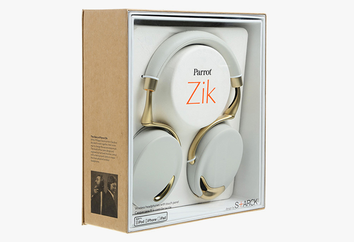 Packaging of the Parrot Zik Gold Collection Headphones by Philippe Starck