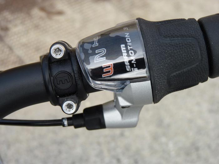Bicycle gear shifter on the Smart ebike Electric Bicycle