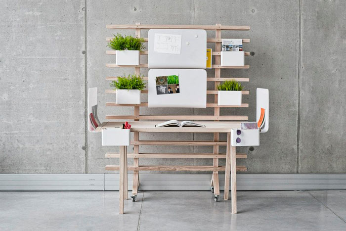 Plants organized on the WorkNest Desk - A Customizable Desk