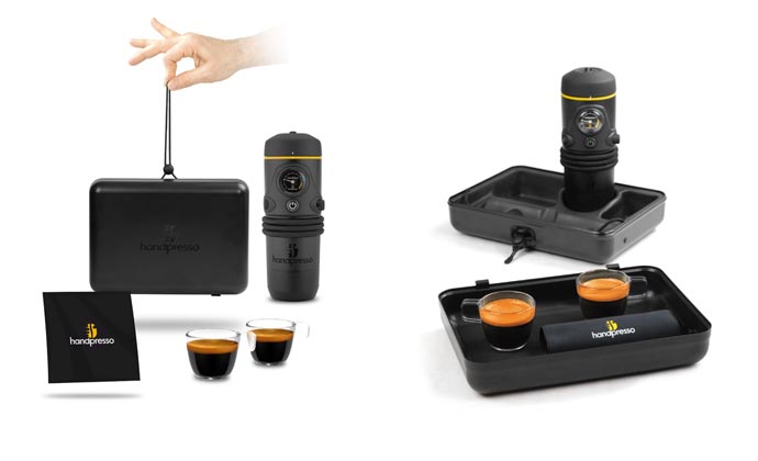 Handpresso Auto cups and carrying case and tray