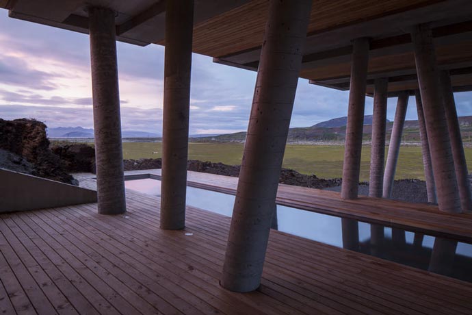 Outdoor swimming pool at the Ion Hotel in Iceland