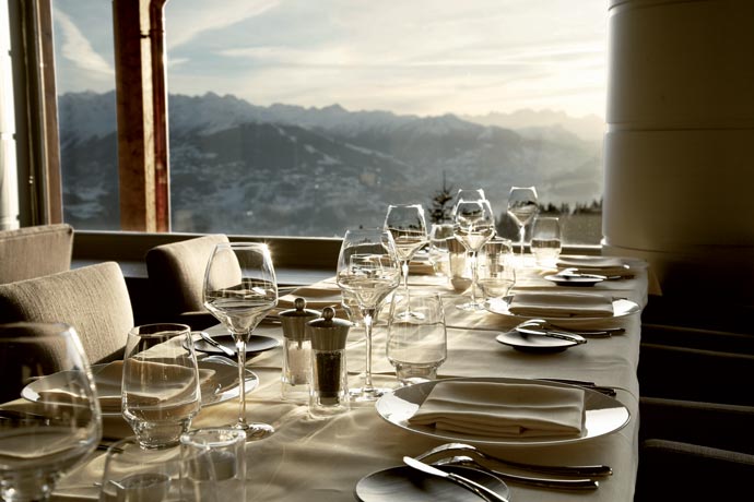Restaurant with a view at LeCrans Hotel & Spa