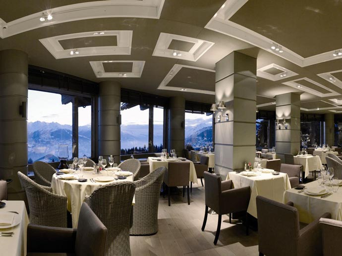 Restaurant at LeCrans Hotel & Spa in Switzerland