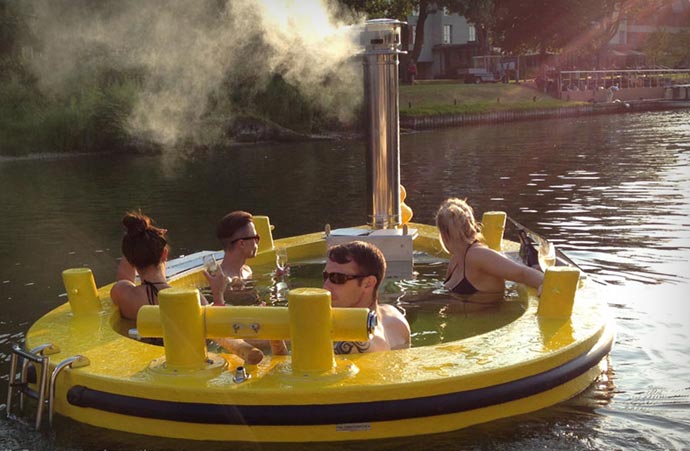 Yellow Hot Tub Boat