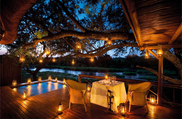 Dining at Lion Sands in South Africa