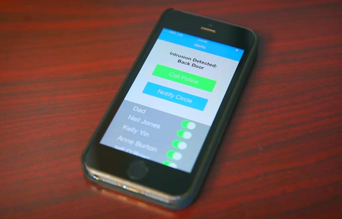 Korner home alarm app works with wifi