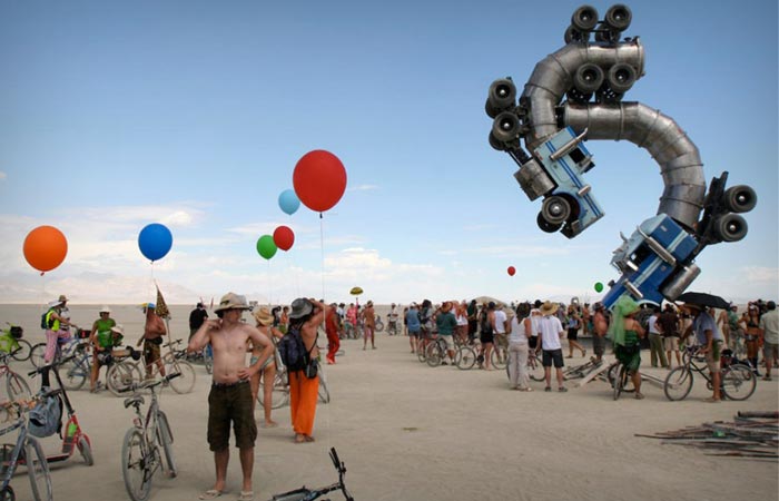 Cool bent trucks at Burning Man Festival