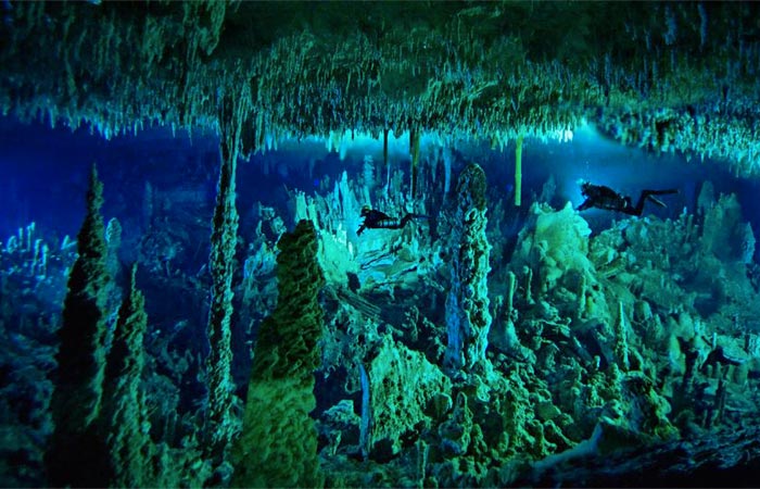 Stalagmites at the Great Blue Hole in Belize
