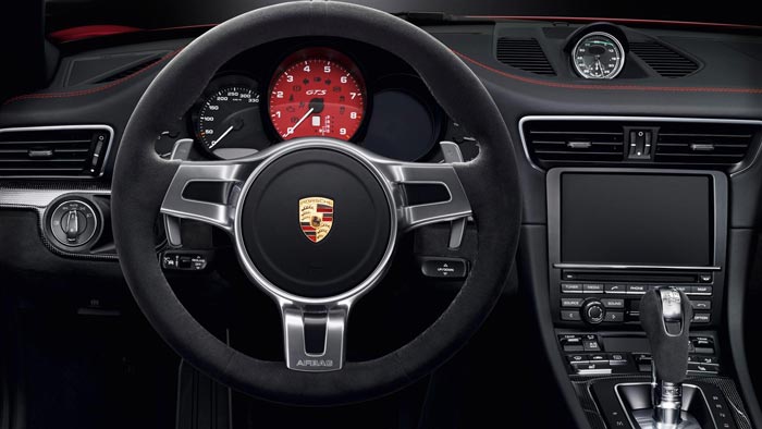 Dash and controls of the 2015 Porsche 911 GTS