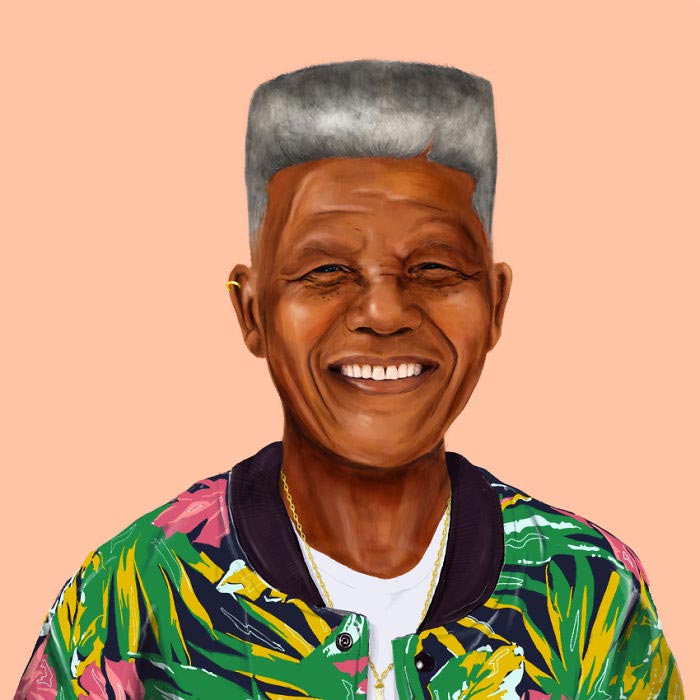 Hipster Nelson Mandela by Amit Shimoni