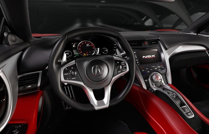 Interior of the 2016 Acura NSX