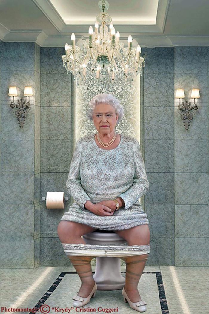 Queen Elizabeth pooping
