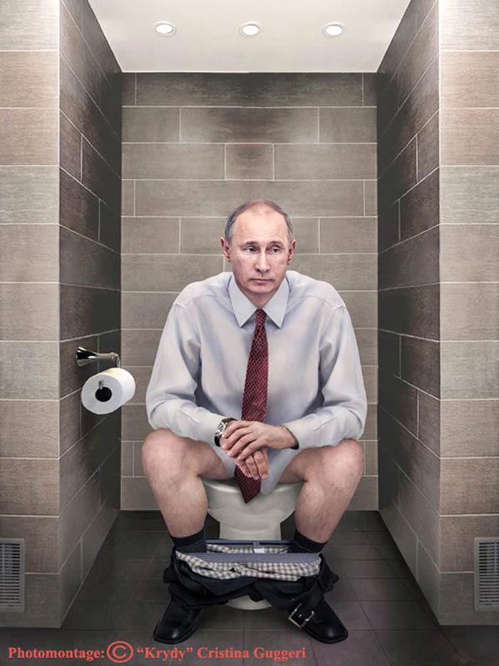 Vladimir Putin pooping by Cristina Guggeri