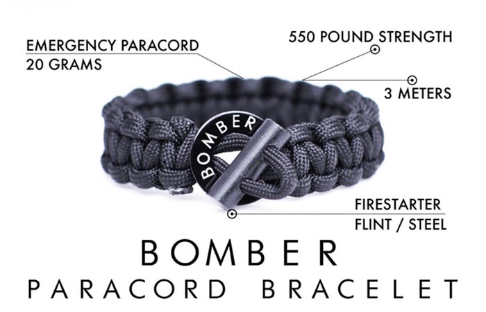 Survival Firestarter Paracord Bracelet features