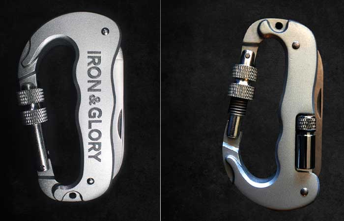 Iron & Glory Deluxe Carabiner front and back side