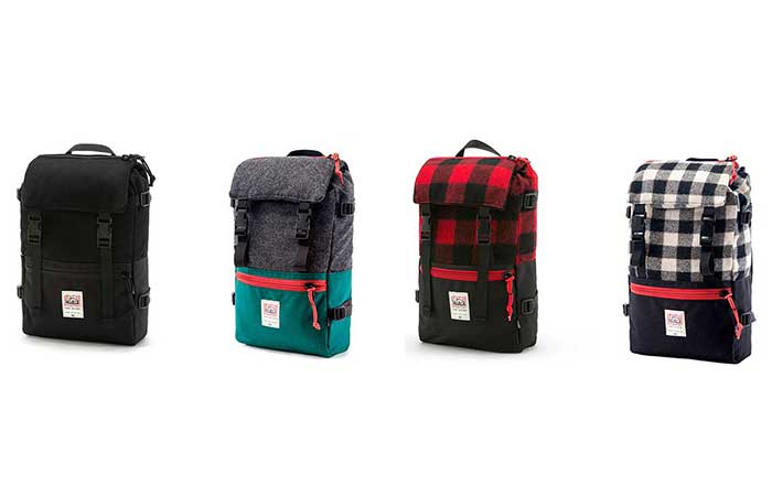 Four color schemes of Rover Pack by Woolrich