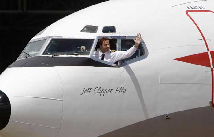 John Travolta in an airplane