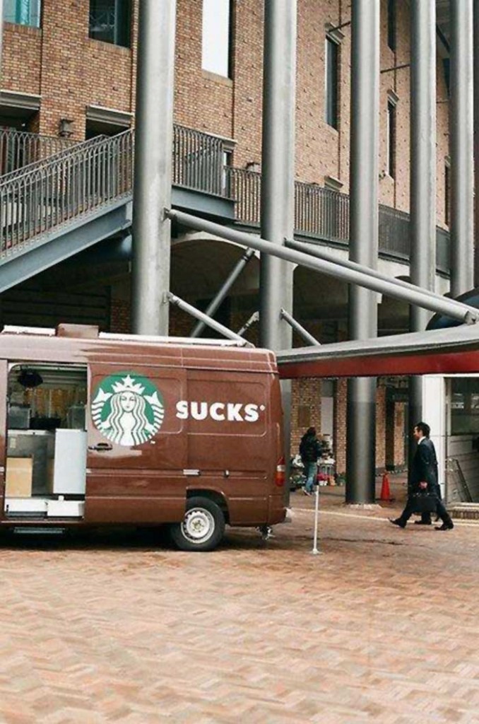 Starbucks truck.