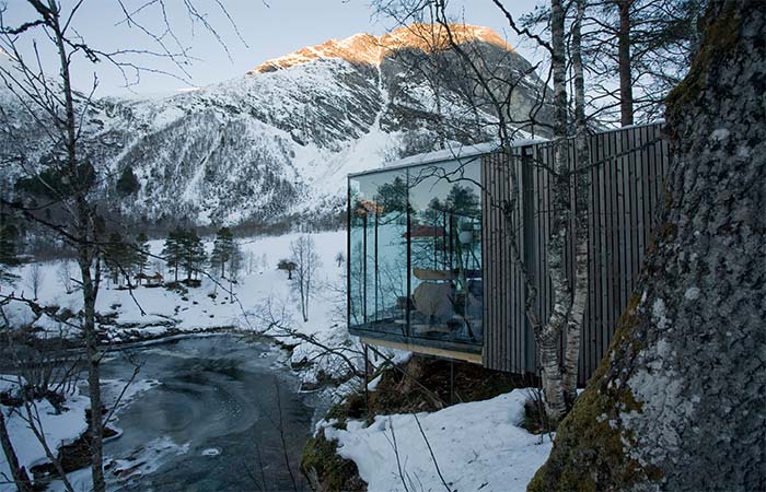 The Part Of Norway's Juvet Landscape Hotel In The Winter
