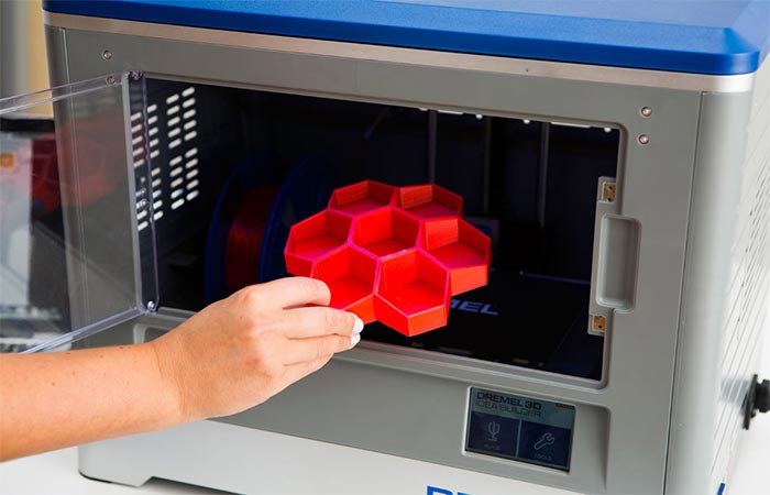 A printed object on Dremel Idea Builder 3D Printer