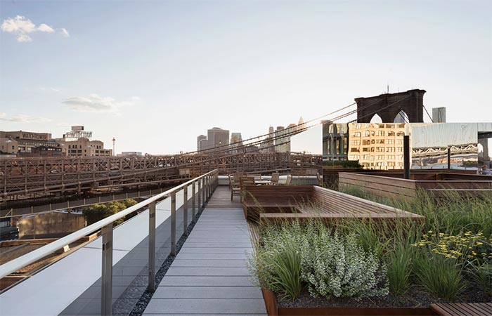 Brooklyn Apartment Building With Communal Roof Garden Walkway