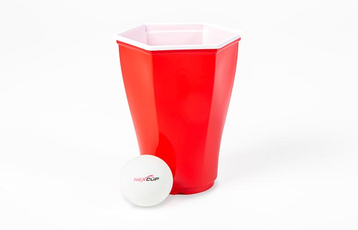 Hexcup With A Ping Pong Ball
