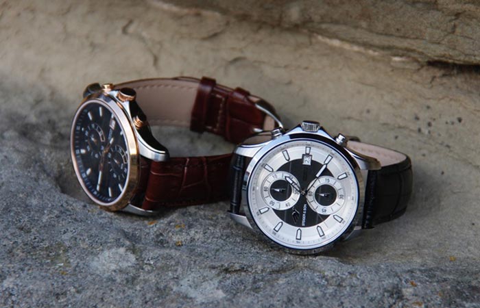 Steiger & Son Revolution 1 Chronograph Watches lying on the ground.