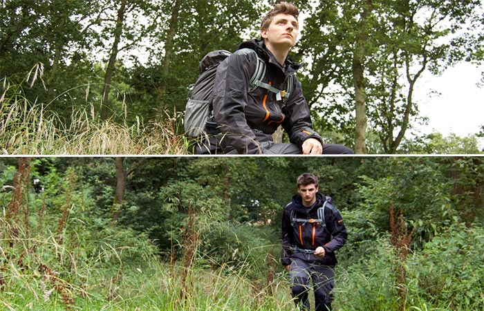 A Guy Outside Wearing Bear Grylls Men's Bear Expedition Gore-Tex Jacket