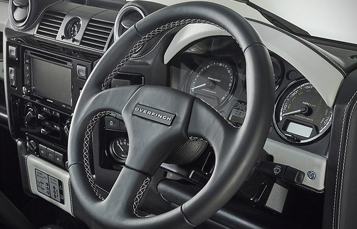 A steering wheel captured from an angle. 