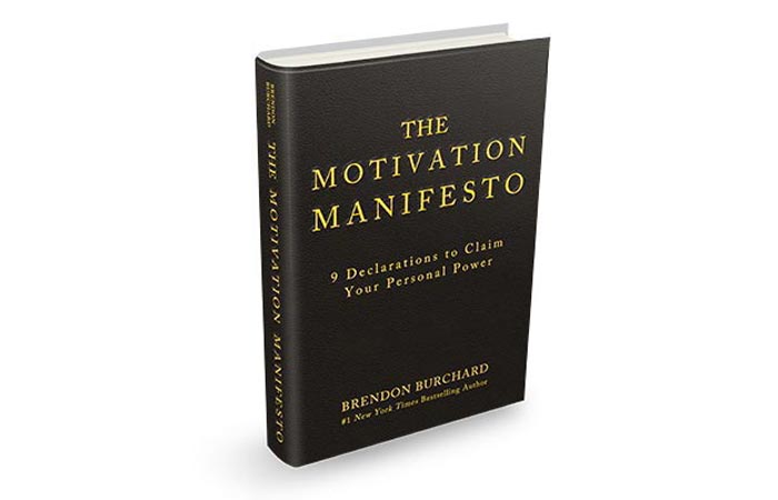The Motivation Manifesto by Brendon Burchard, slightly tilted on a white background.