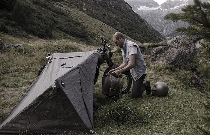 A Guy Setting Up Exposed Bivouac