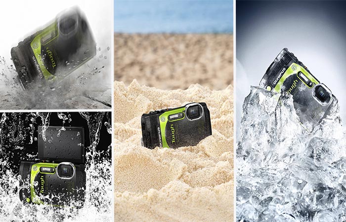 Olympus TG-870 Tough Waterproof Digital Camera In Water, Sand, Ice And Falling On A Surface