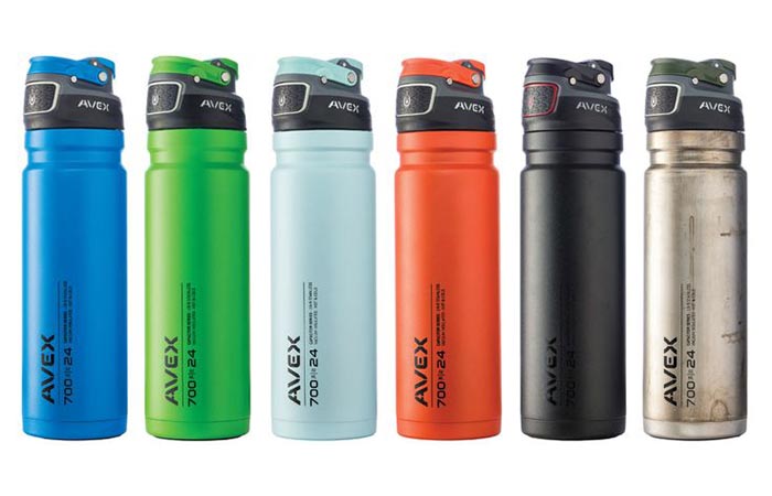 Six Different Colors Of Avex Freeflow Water Bottle